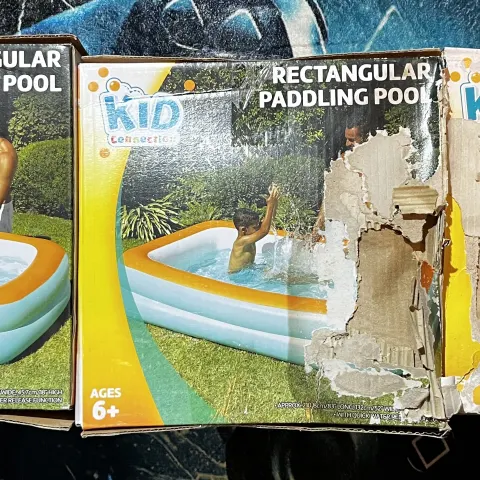 G1/0 - 3x Kids Swimming Pools - 210x132x46cm when inflated. New in boxes