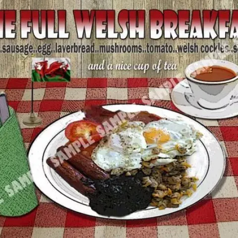 The Full Welsh Breakfast Metal Wall Art