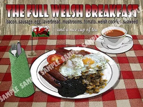 The Full Welsh Breakfast Metal Wall Art