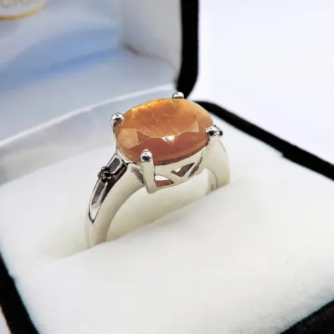 Bronze Quartz Gemstone Ring Sterling Silver New with Gift Pouch