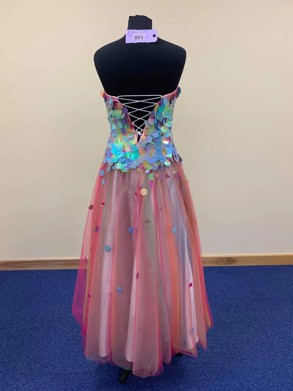 Prom dress - sequins.  Coral Small