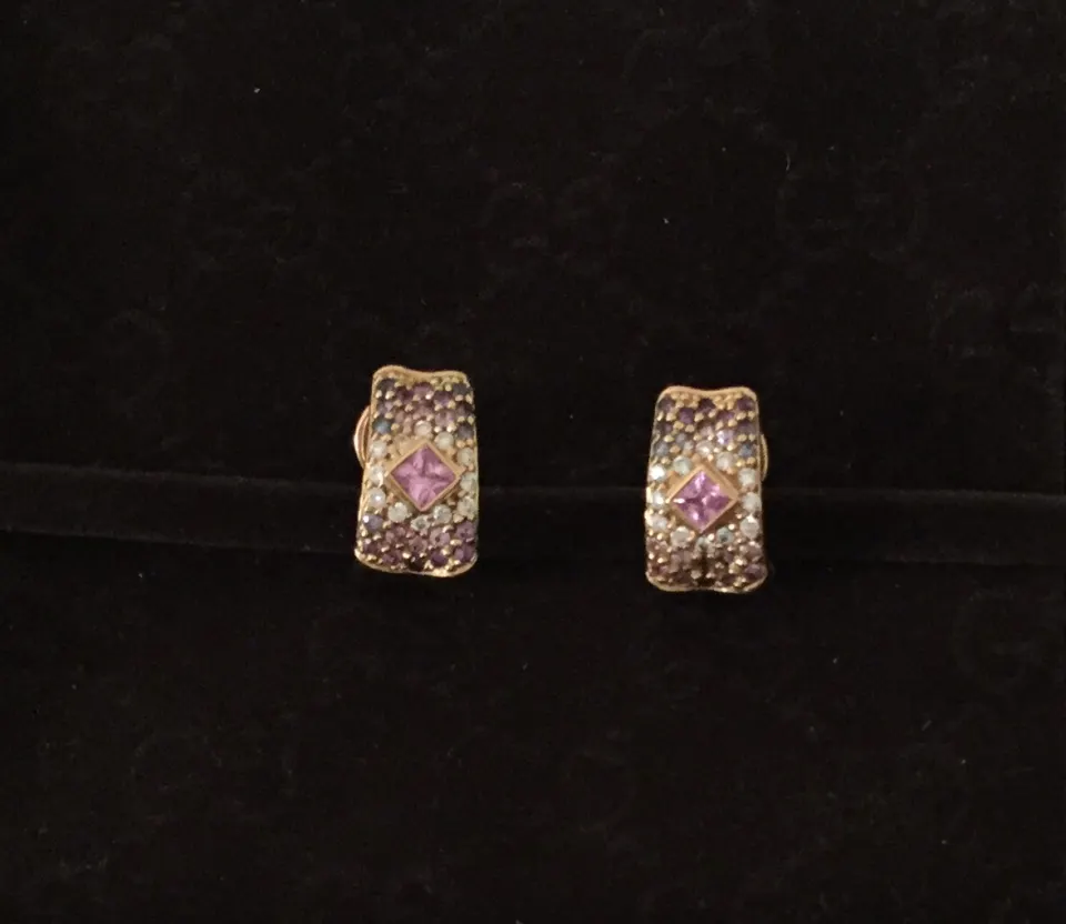 Links Of London 18ct Gold Diamond And Pink Sapphire Earrings