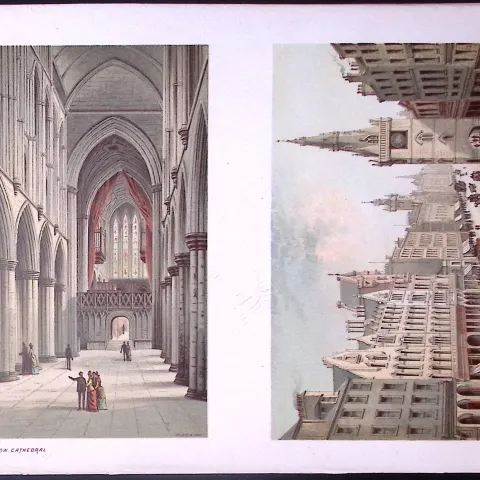 Scotland Glasgow Cathedral & The Trongate Antique Coloured Print-18