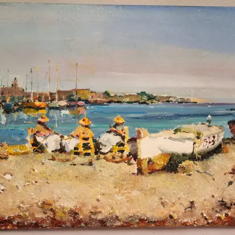 Ramon Poveda Original Oil on Panel.