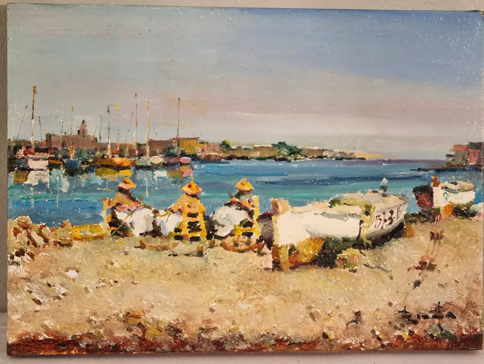 Ramon Poveda Original Oil on Panel.