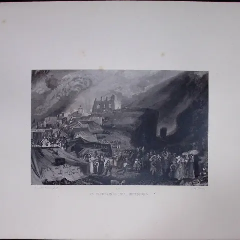 J.M.W Turner Rare “St Catherine's Hill Guildford” 1873 Picturesque Views in England-62