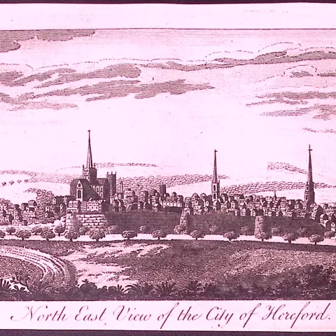 City of Hereford Rare 1776 Georgian Copper Plate Antique Engraving -62