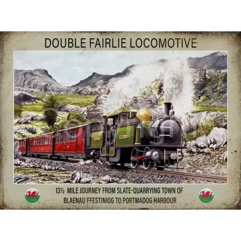Double Fairlie Locomotive Extra Large Steam Train Metal Wall Art