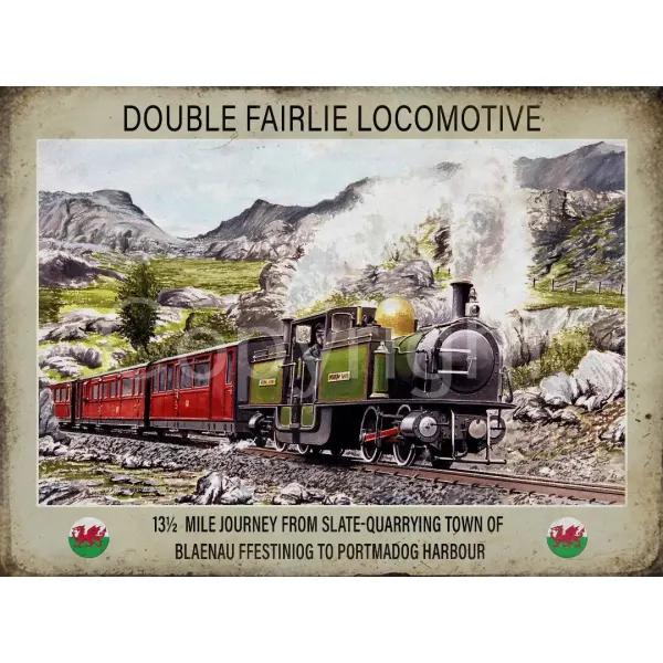 Double Fairlie Locomotive Extra Large Steam Train Metal Wall Art