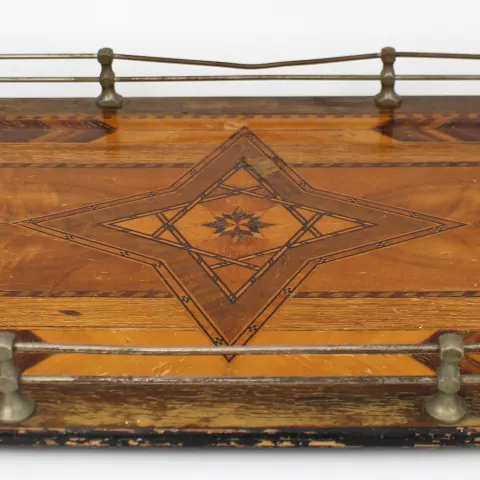 Edwardian Parquetry Inlaid Serving Tray