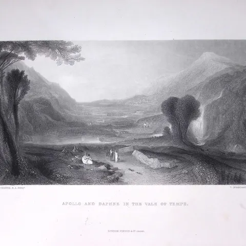 J.M.W Turner Regulus Leaving Carthage Antique Steel Engraving-19-TR