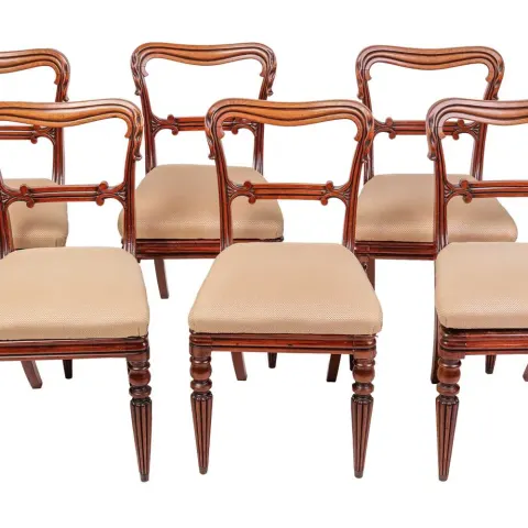 Set of Six William IV Mahogany Dining Chairs