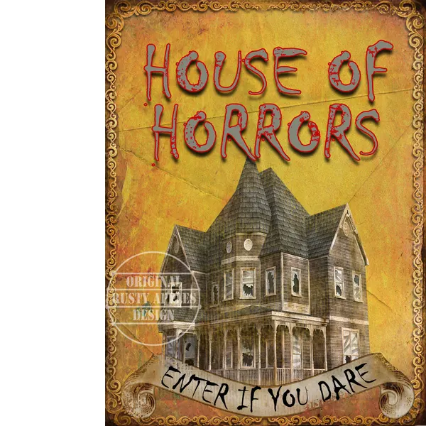 House Of Horrors  Fairground Large Metal Wall Art.