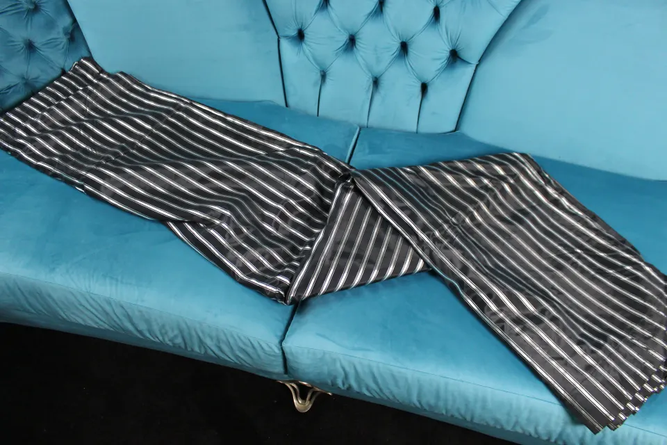 Single Black & Silver Curtain