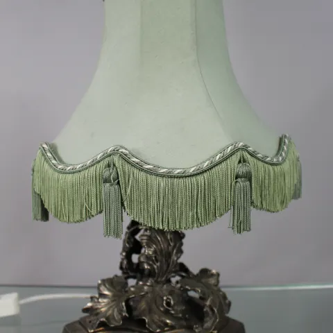 Heavy Silver Plated Table Lamp with Shade