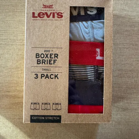 1 x Levi's 200CA Boxer Briefs 3 Pack Palmtree Print Red/Blue Size Small Original Box