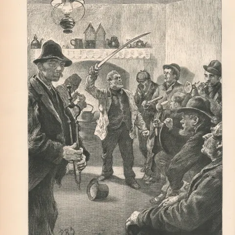 Sketches of Co Galway Ireland Ceili Cottage Meeting, Characters