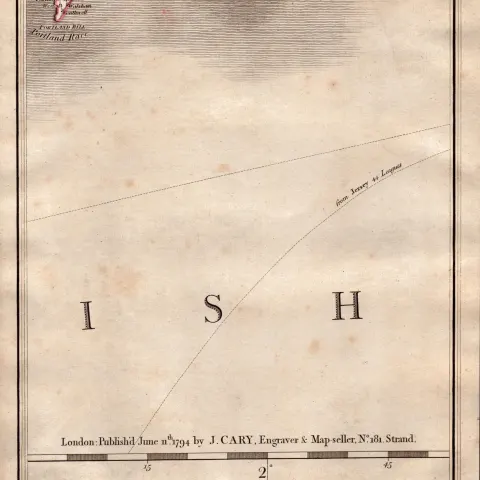 Dorset Coast Weymouth Portland John Cary's Antique George III 1794 Map.