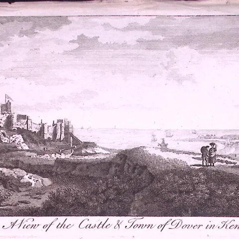 Dover Town-Kent Rare 1776 Georgian Copper Plate Antique Engraving -49