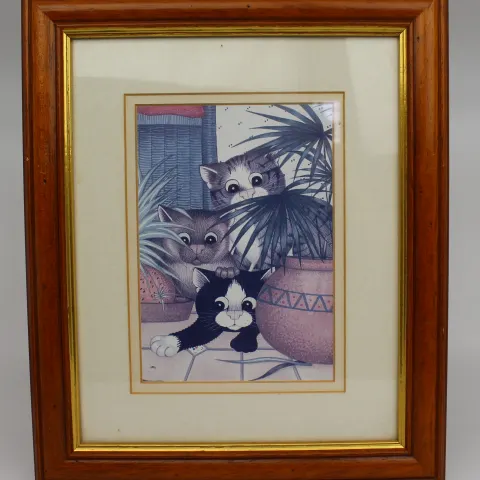 Framed Linda Jane Smith Cat Print