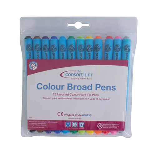 20 x Packs Of 12 Assorted Colour Broad Pens L9c