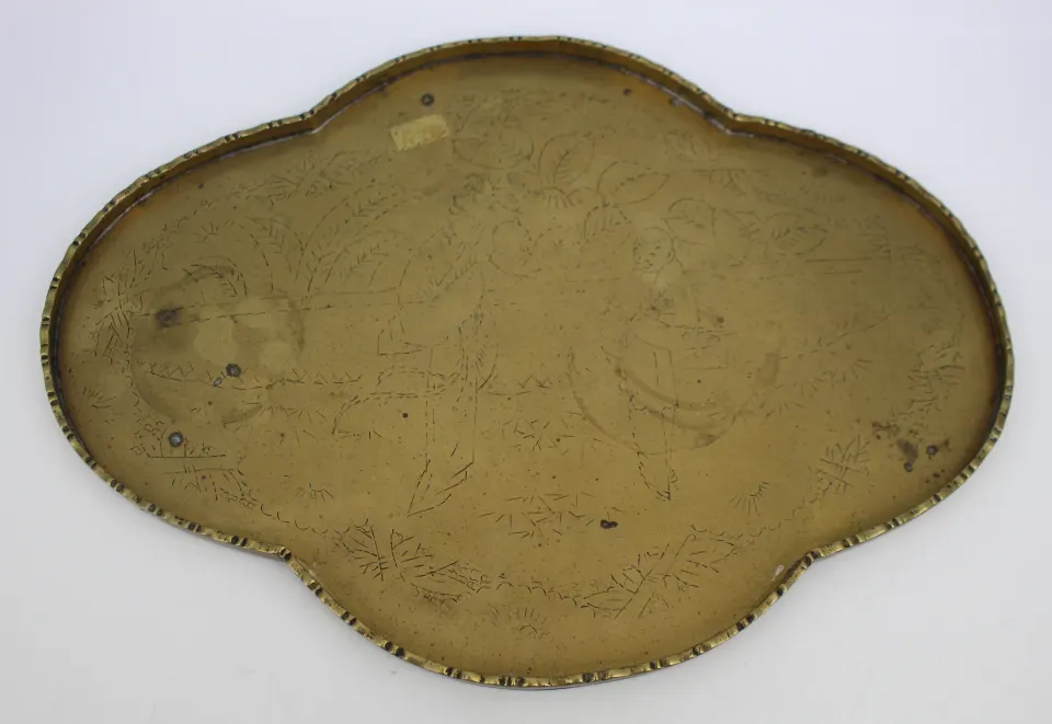 Vintage Brass Oriental Shaped Tray
