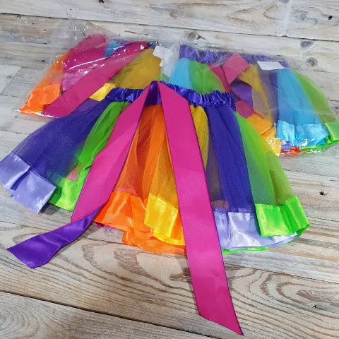 3 x Little Girls Rainbow coloured tutus. Suitable for ages approx 3-7 years.  Rrp £24