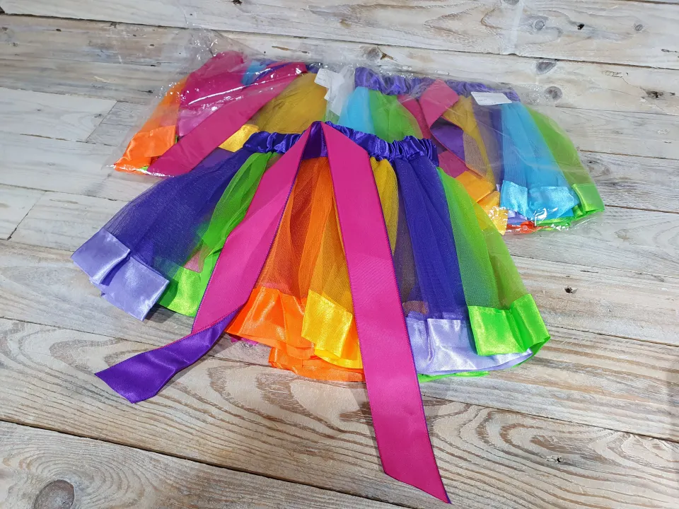 3 x Little Girls Rainbow coloured tutus. Suitable for ages approx 3-7 years.  Rrp £24