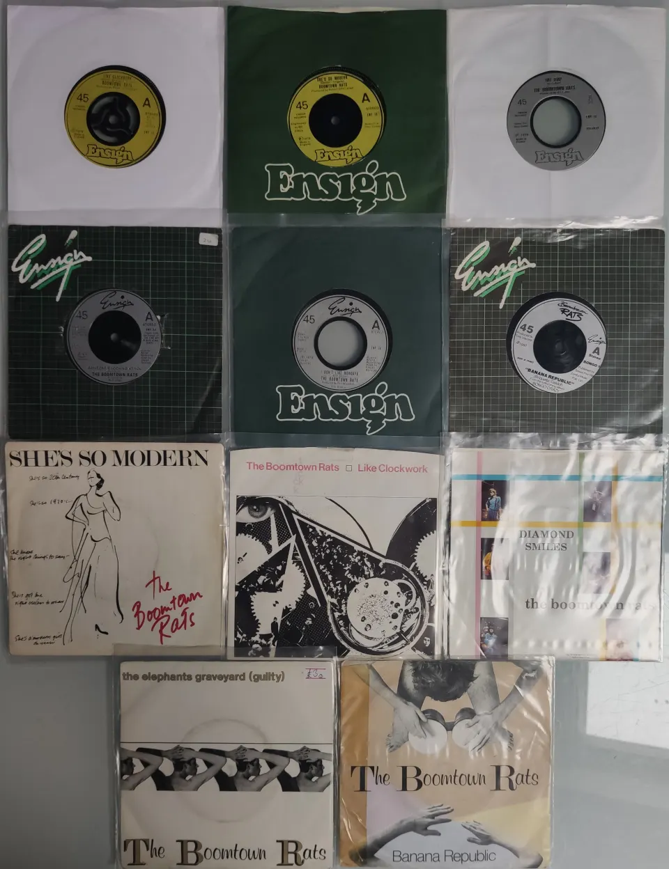 A Collection of 11x Boomtown Rats 7” Vinyl Singles Mainly in VG+ Condition