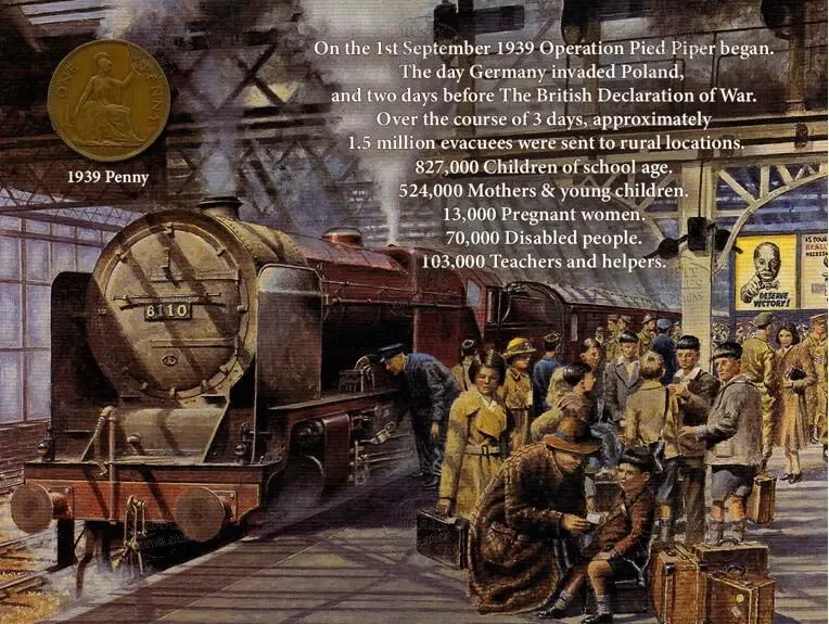 London Starts To Evacuate At The Start Of World War 2 Original Penny Metal Gift Set