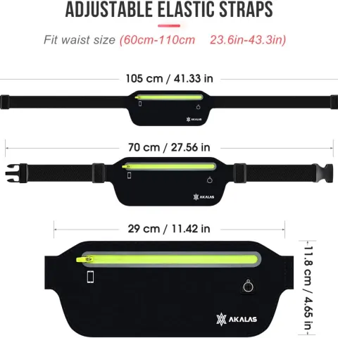 10 x Akalas Ultra Slim Running Belt Waist Pack L27a