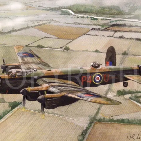 Lancaster Bomber On Manoeuvres WW2 RAF Metal Wall Art
