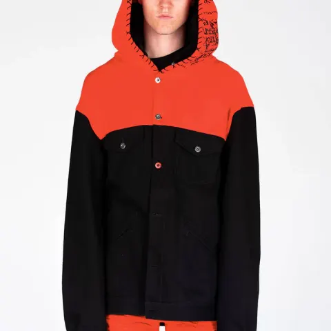 MJB Marc Jaques Burton Hooded Balaclava MP Denim Jacket, Online Price £650, Size L (50).