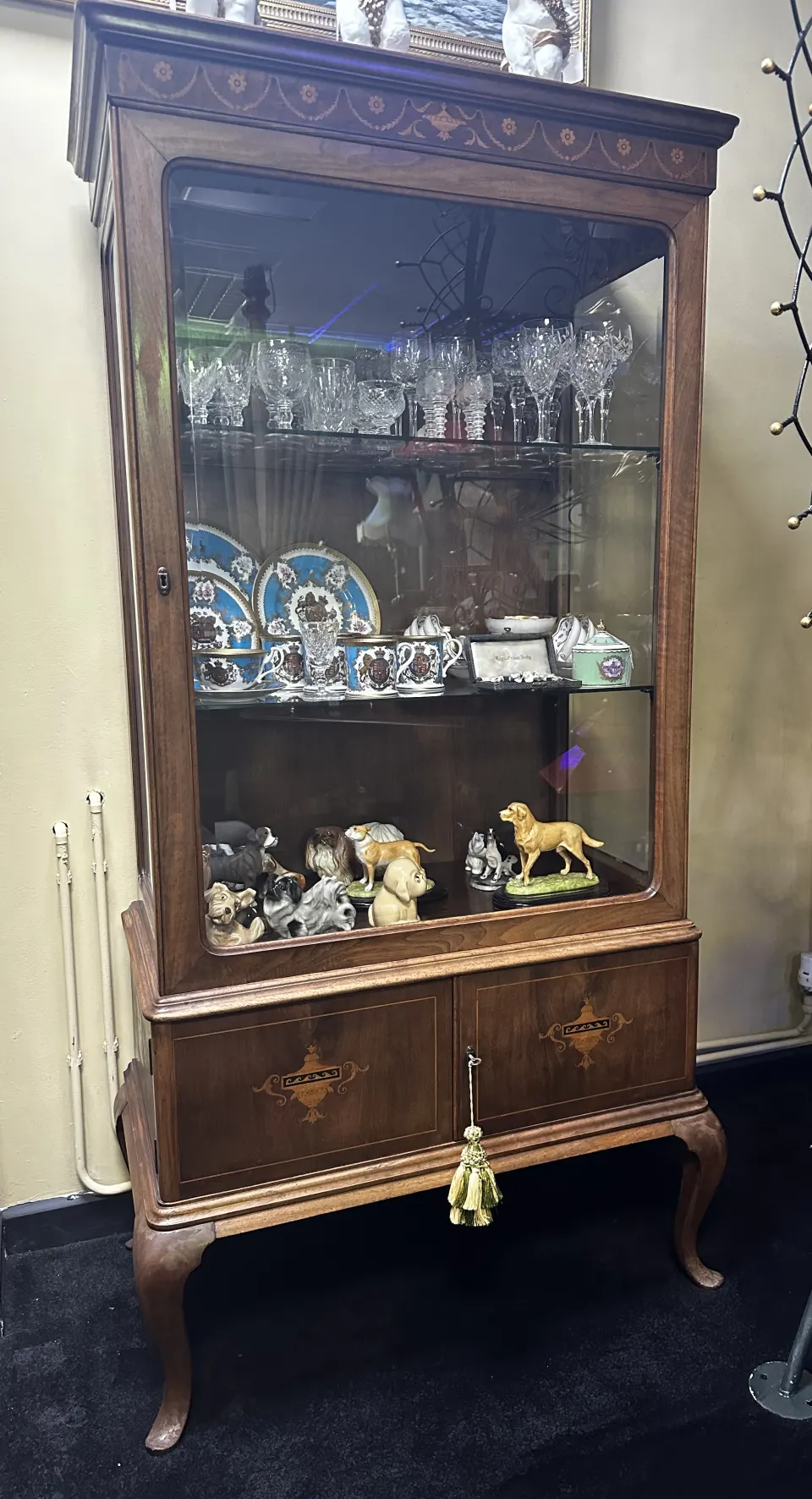Fine Edwardian Inlaid Glazed Display Cabinet