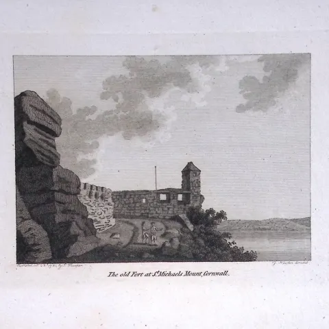 Cornwall St Michael’s Mount Fort Francis Grose Rare 240 Years-Old Copper Engraving-10
