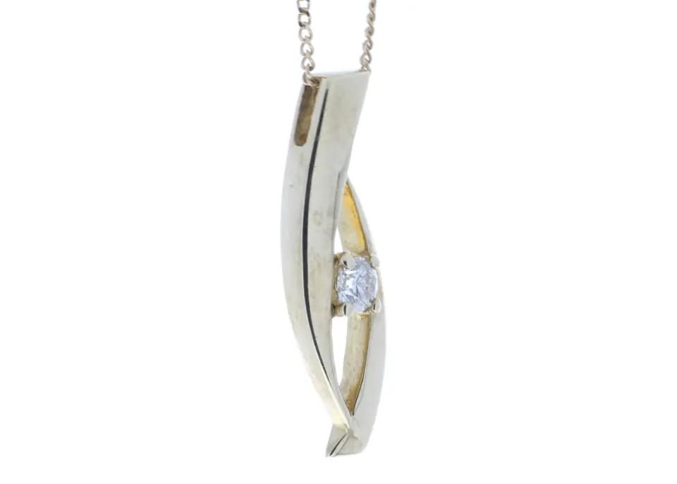 9ct Claw Set Diamond Pendant 0.18 Carats