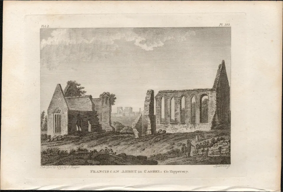 Cashel Franciscan Abbey Co Tipperary Rare 1791 Francis Grose Antique Print.