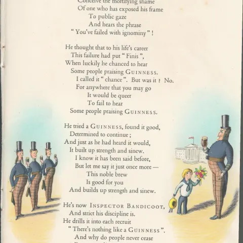 Double Sided Guinness Print 1939 80 Yrs Old "Policemen & His Stout"A Genuine Double Sided