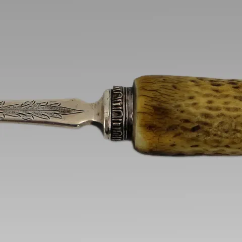 Edwardian Solid Silver and Bone-Handled Bread Fork