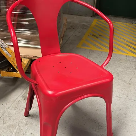 32 x Red Torex Metal Armed Chairs