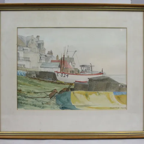 Watercolour of Budleigh Salterton By Donald Poole