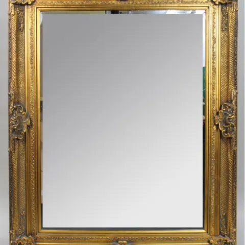 Large Ornate Gilt Bevelled Mirror 
4 x 5 ft