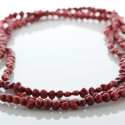 64 Inch Baroque Shaped Cherry 5.0 - 6.0mm Pearl Necklace