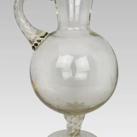 Antique Glass Footed Ewer, Late 19th Century
