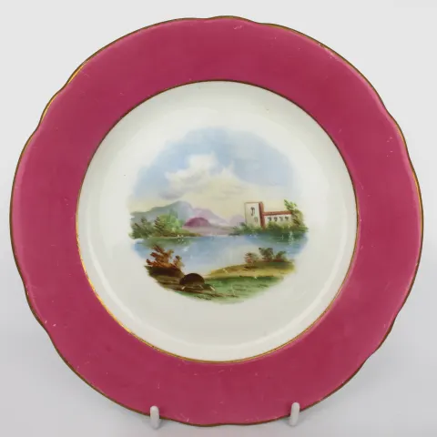 Victorian Staffordshire Cabinet Plate – Hand Painted Italianate c.1850