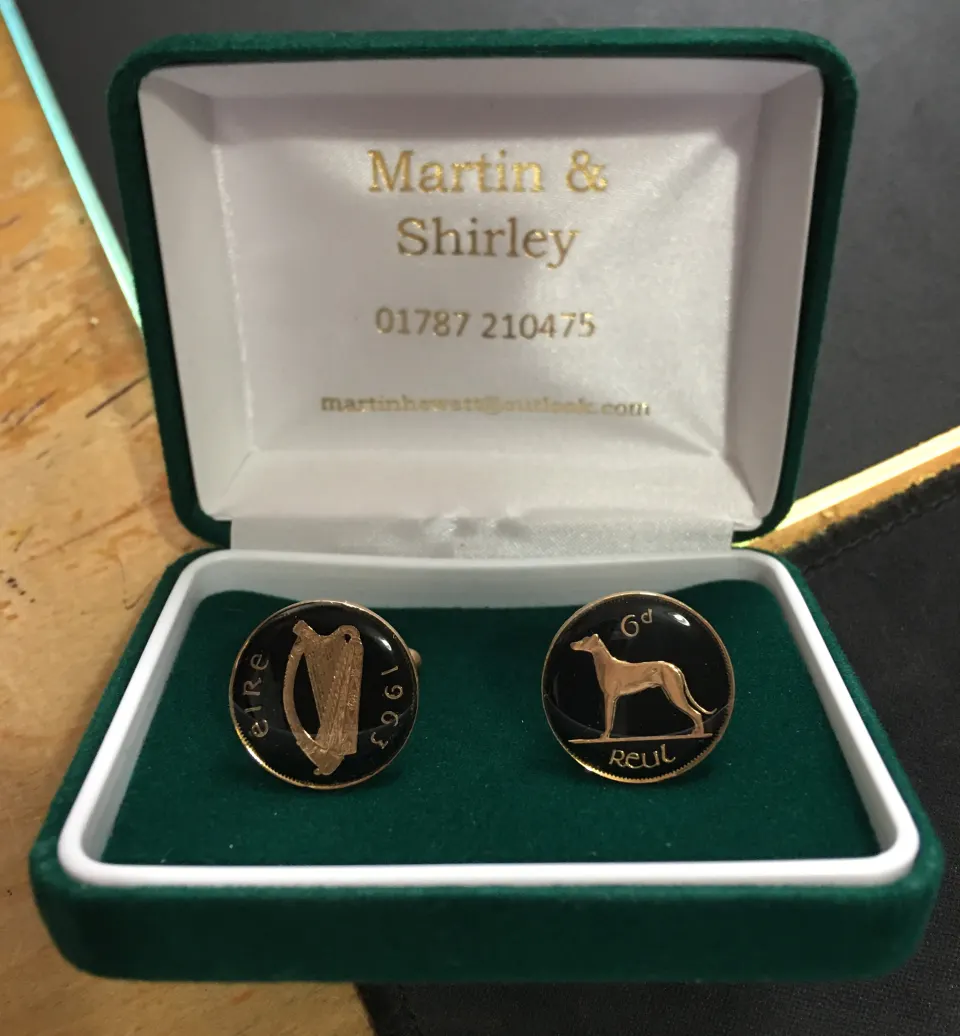 1963 Ireland Cufflinks from Genuine 60-Year-Old Irish Sixpences.