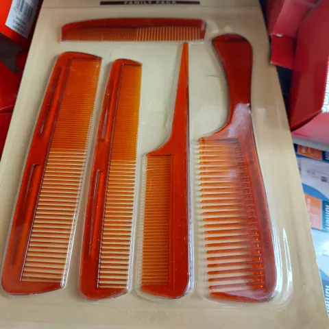 Mixed box, light bulbs, Boom sticker packs, office supplies, combs