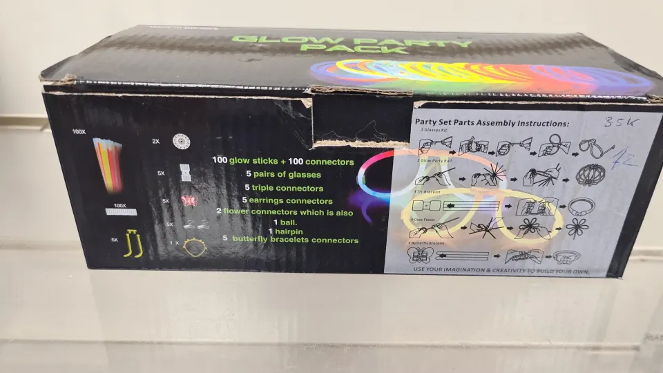 100 Packs of ( 100pcs ) Glowstick Party Packs - All Fully Liquid None Dry - Brand New Sealed- 100 Pa
