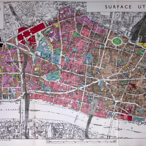 City of London Post-War Surface Considerations Plan 1944 Detailed Map-5b