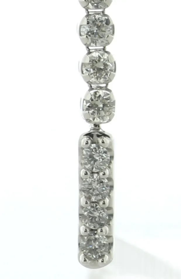 14ct White Gold Tennis Diamond Drop Earring 1.00 Carats